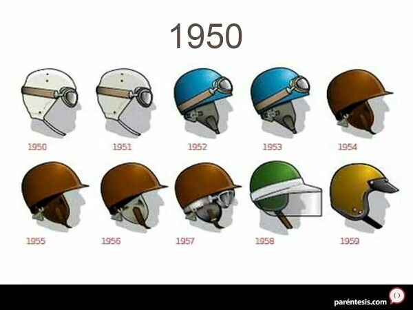 1950 F1 helmets