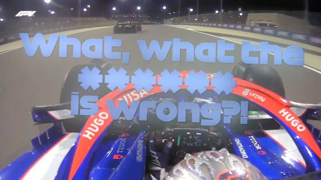 Tsunoda Ricciardo Bahrain divebomb